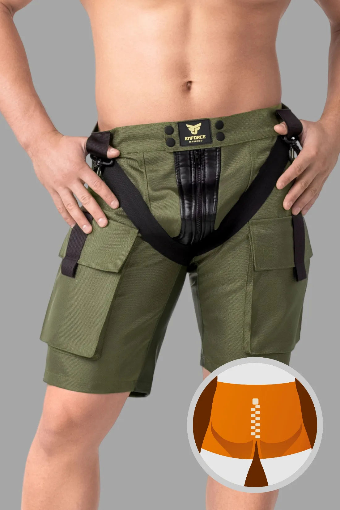 Hawk Enforce Shorts Com Zíper