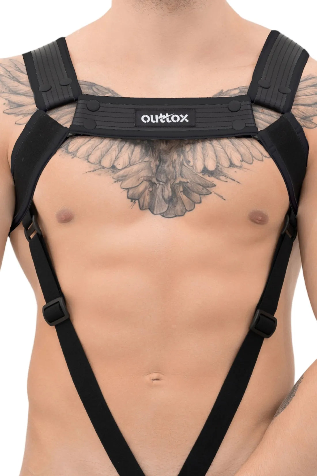 Outtox. Body Harness with Snaps. Black