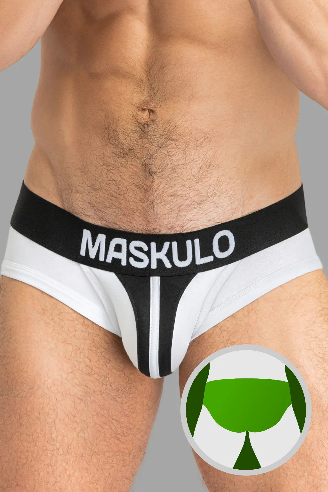 Tiger Briefs POUCH-SNAP. White & Black