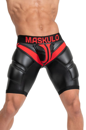 Cycling Shorts 'Big Bulge'. Black & Red