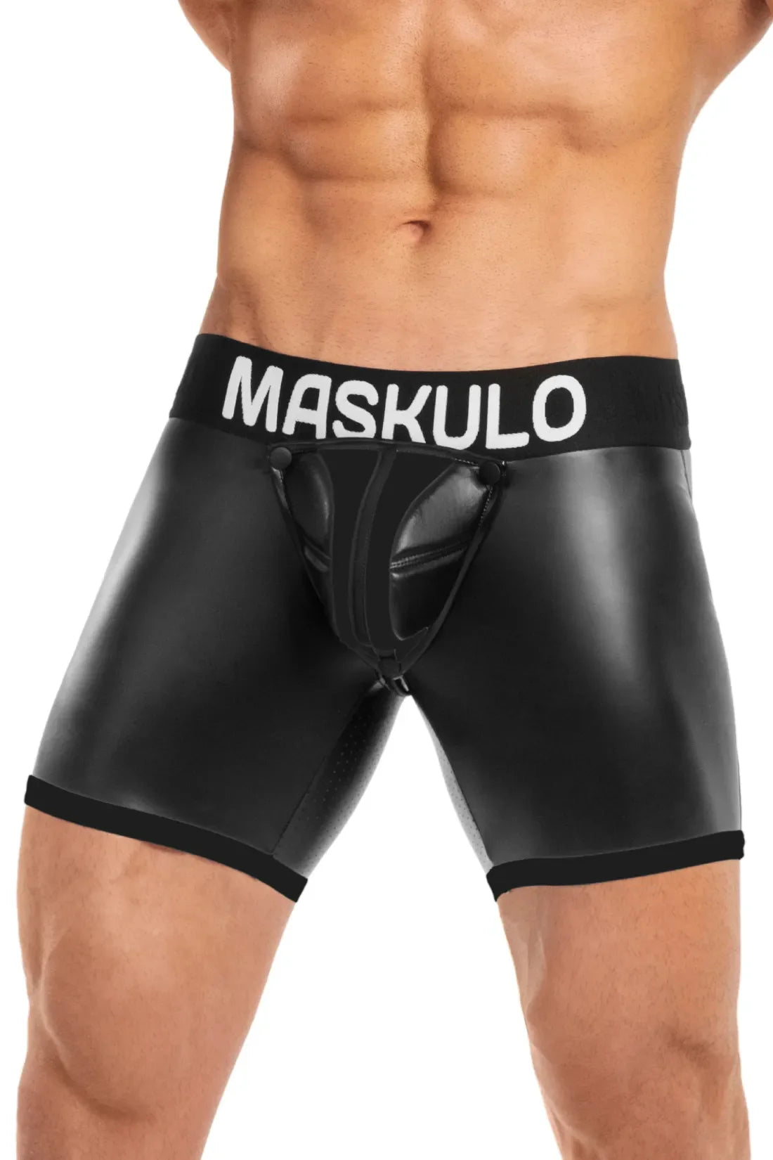 Basic Shorts with Pads. Zippered rear. Black