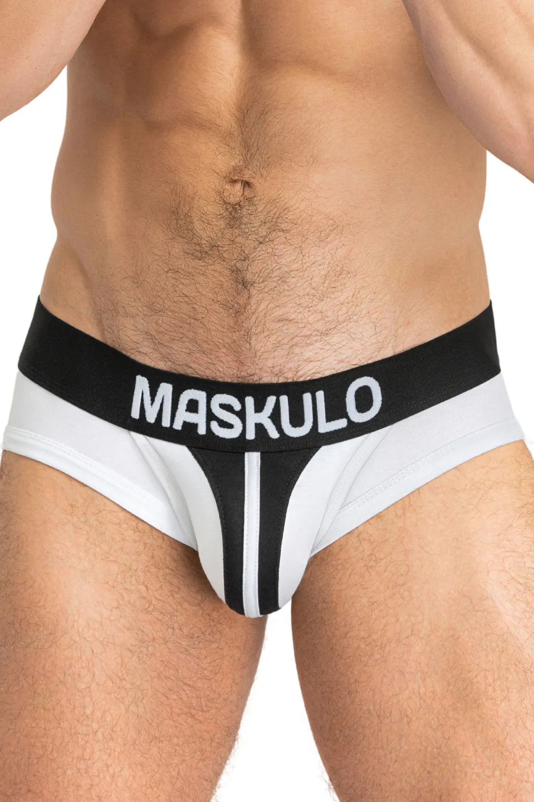 Tiger Briefs POUCH-SNAP. White & Black