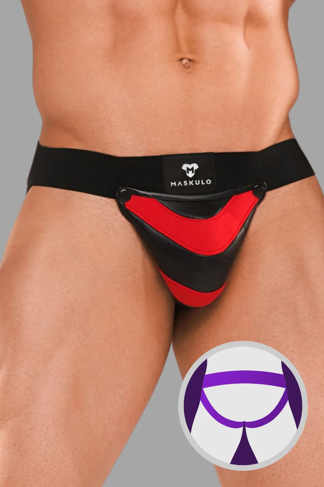  Armored Next. Suspensorio para hombre. Negro y rojo