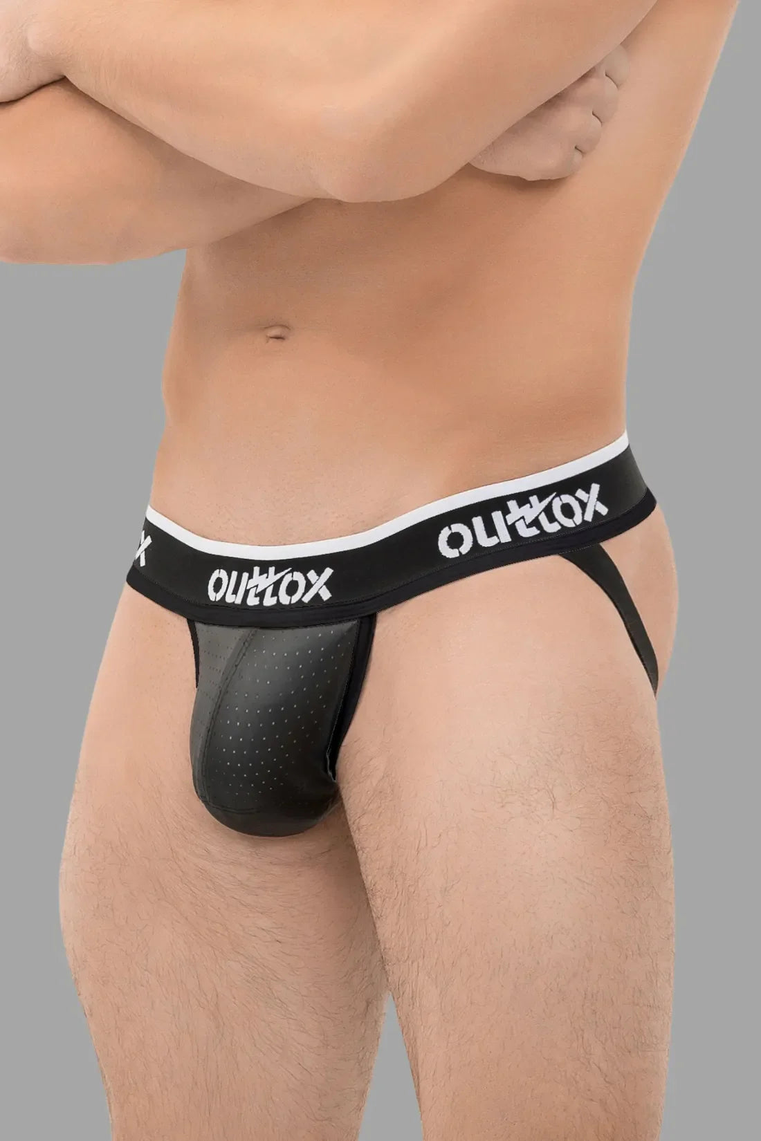 Outtox. Jock com Snap Codpiece. Preto