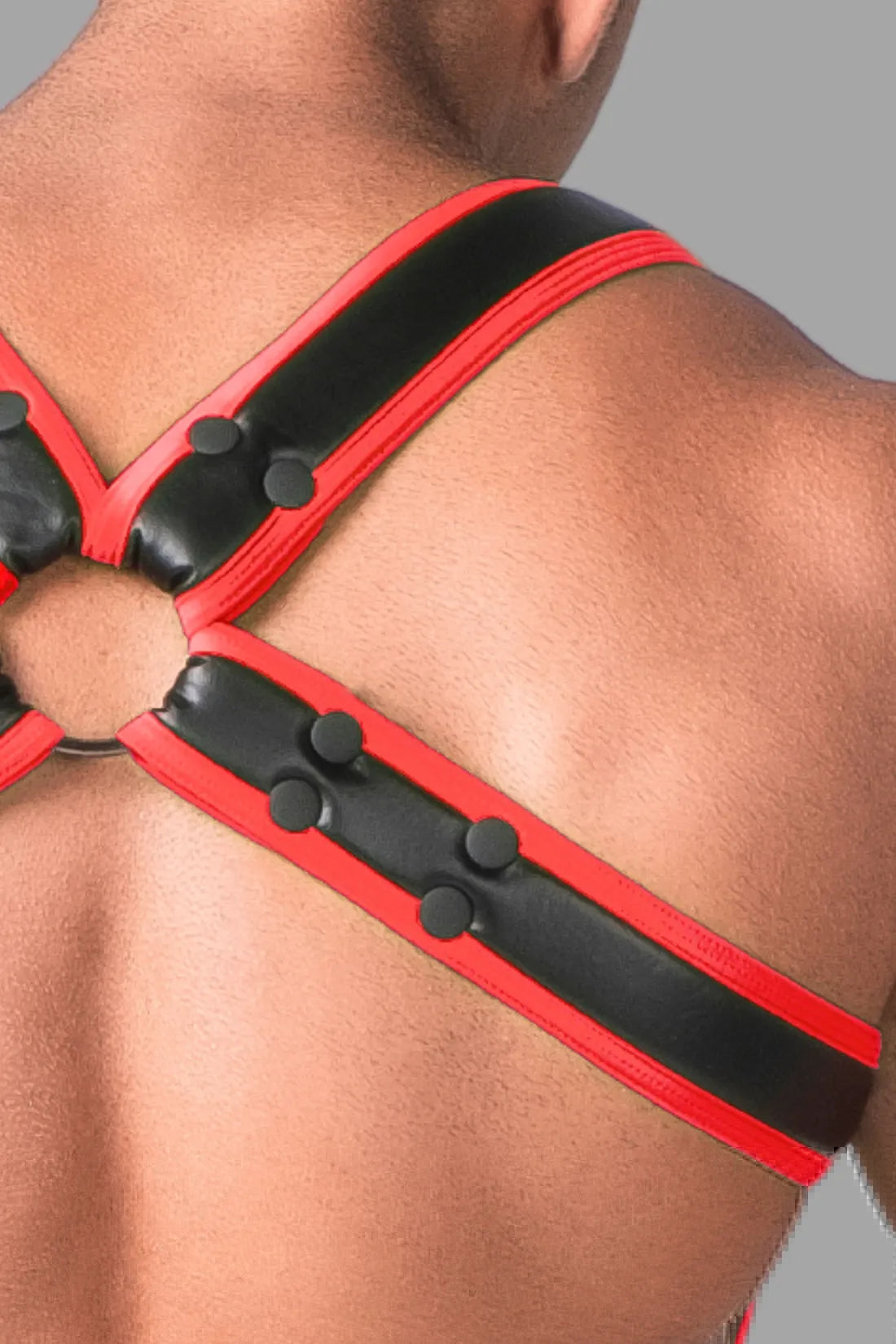 Youngero. Men's Body Harness. Black & Red